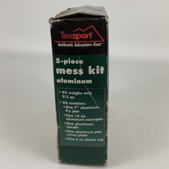 Mess Kit TexSport Authentic Adventure Gear 5 Piece Aluminum Set Pan Plate Cup - Picture 4 of 6